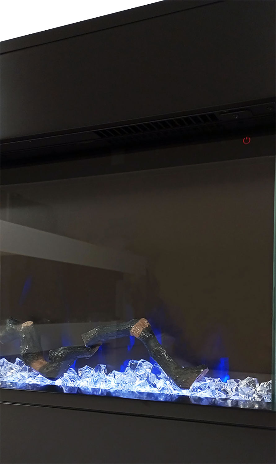 Camino Elettrico da Parete o Incasso Alaro Plus 127x18x52 cm Effetto Fiamma Telecomando in MDF Nero