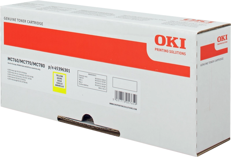 ORIGINAL OKI toner giallo 45396301 MC760 ~6000 Seiten
