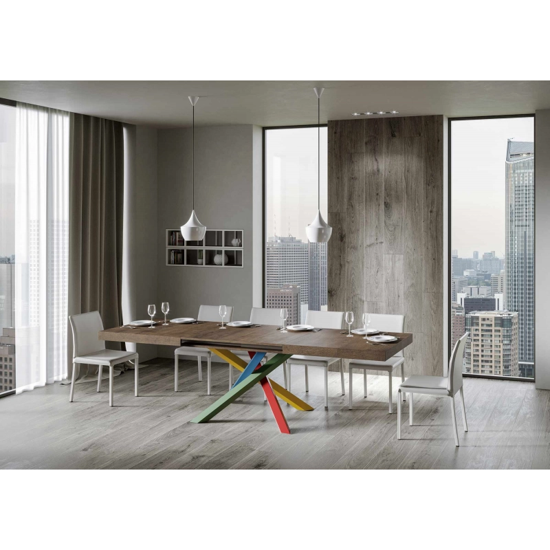 Tavolo allungabile 90x180/440 cm Volantis telaio gambe 4 colori (B) - Noce