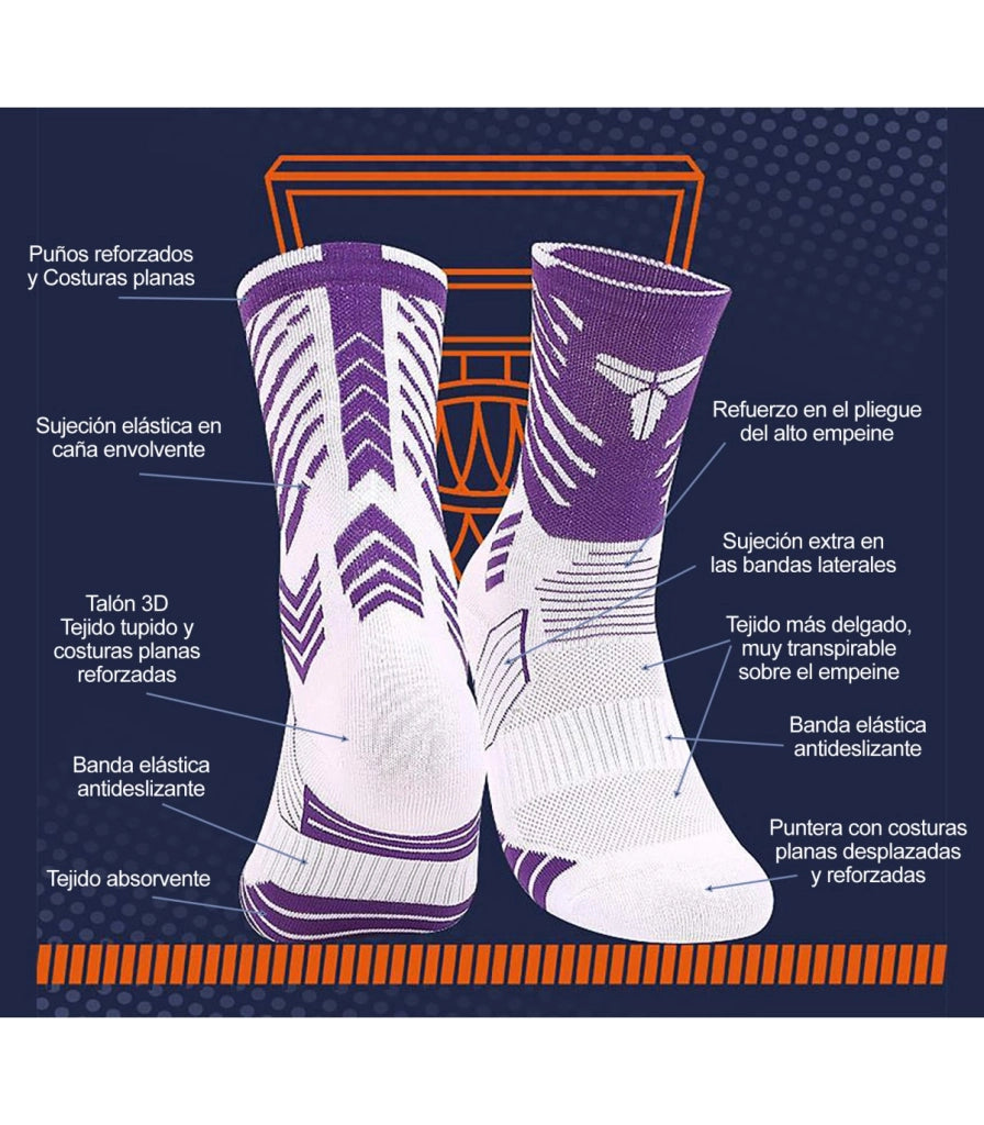 Calzini Tecnici Sportivi Sottili Professionali Basket Adulto | Cotone Traspirante | Taglia Unica 37–44 EU