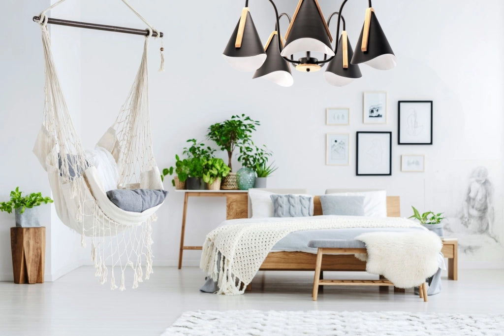 Plafoniera Scandinava A Cinque Bracci APP607-5C Nera