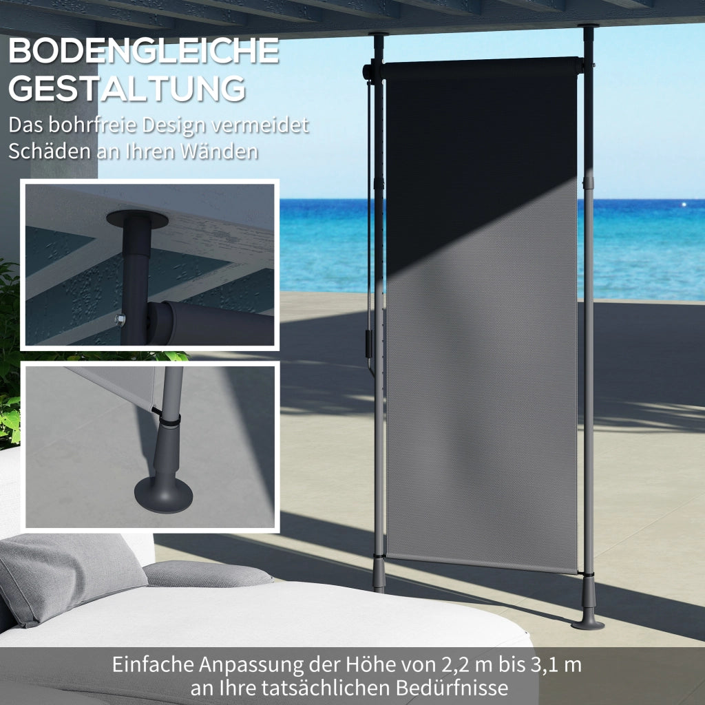 Tenda da sole esterna regolabile ¨C zephmum ¨C alluminio 120x220-310cm grigio scuro