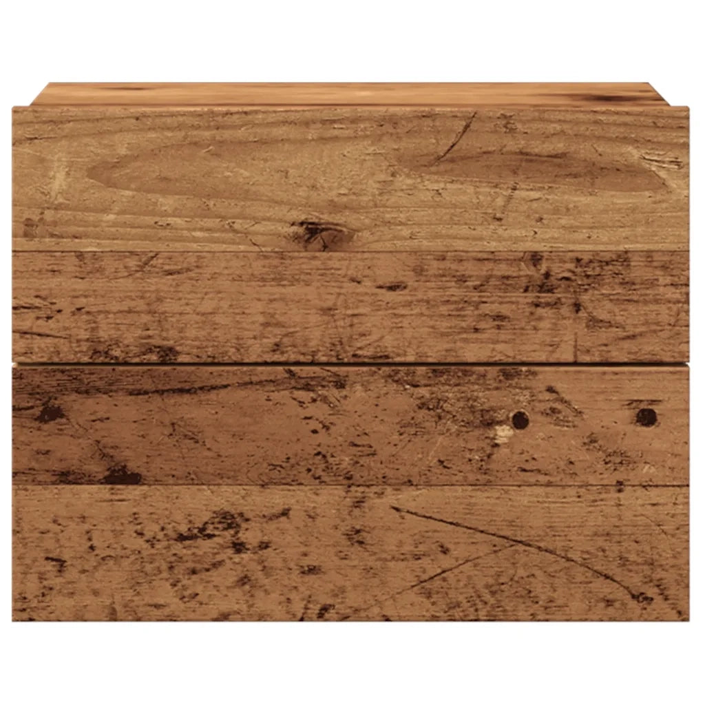 Comodini a Muro 2 pz-Set di 2 Tavolino da notte Legno Antico 40x32x30 cm