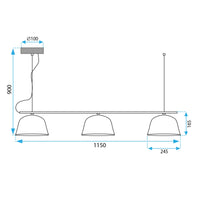 Lampada Da Soffitto APP1478-3CP Black