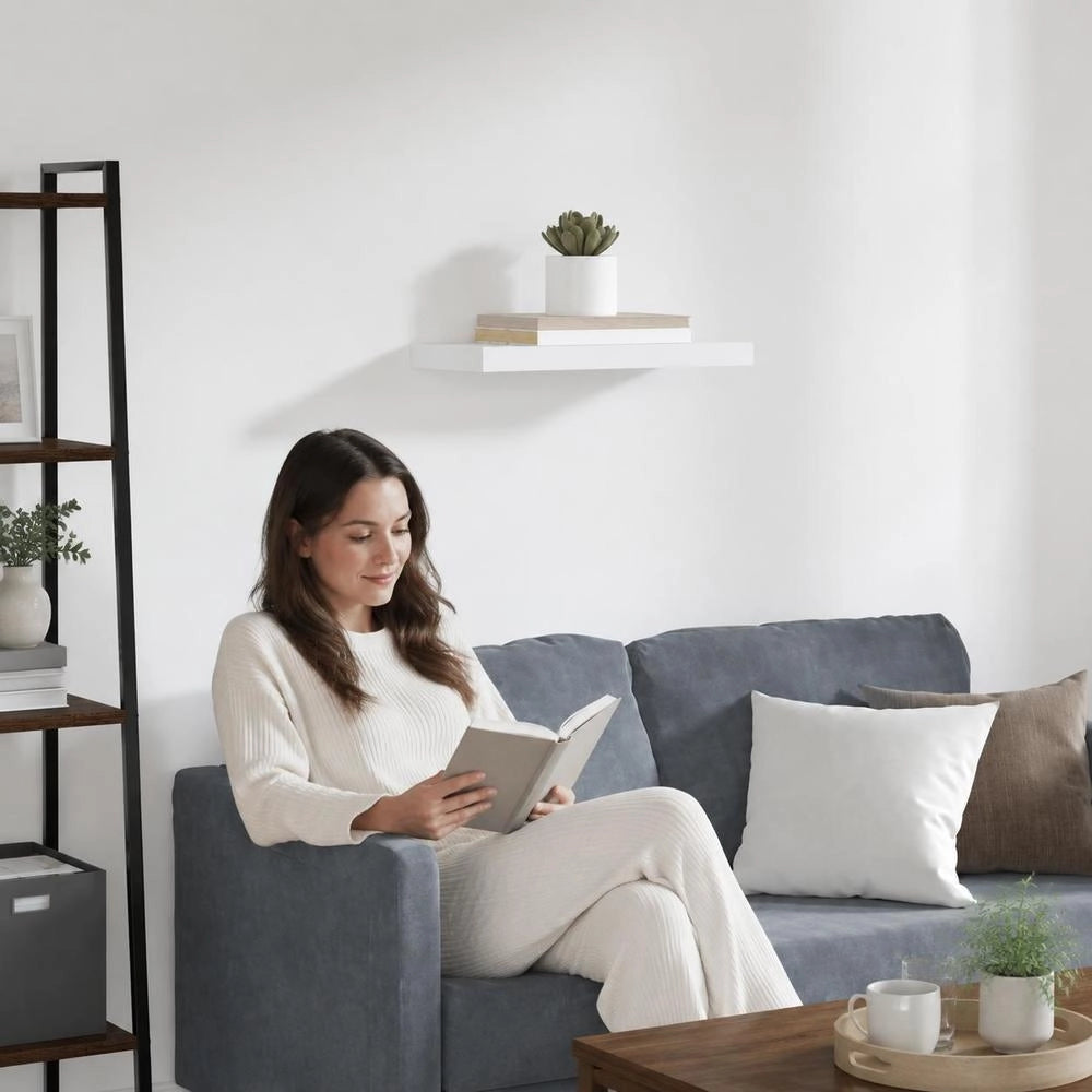 Floating Shelf, White, 50x23x3.8 Cm, MDF