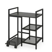 Supporto per stampante mobile 63,5 x 40 x 72 cm con comoda stazione di ricarica e conservazione ottimale in legno nero 20_0018714