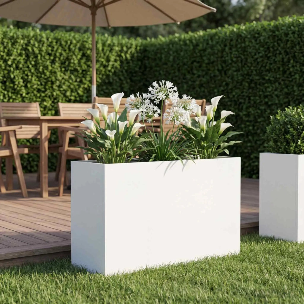 Vaso da giardino Bianco 80 x 40 x 50 cm 8005710