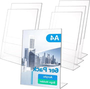 Supporti per tavolo A4 trasparenti con L standard per tavolo orizzontale e verticale per foto, ristoranti, caffè, uffici