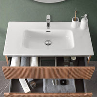 Lavabo da incasso 90x46 cm in ceramica bianco lucido