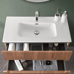 Lavabo da incasso 90x46 cm in ceramica bianco lucido
