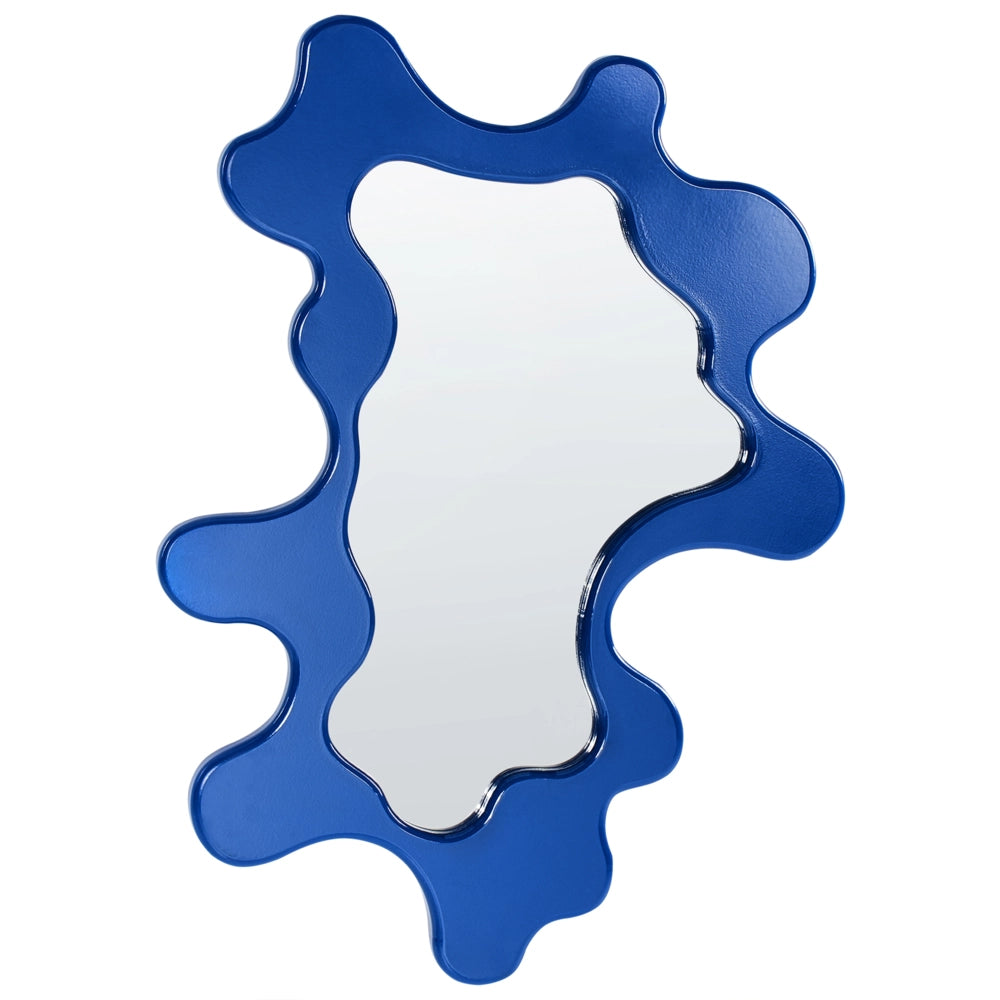 Specchio da parete MDF blu 80x59 cm Forma irregolare Decorazioni Accessori per la casa Decorativi