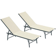 Set 2 Tumbonas Pieghevoli Reclinabili ¨C zephmum ¨C Grigio Crema