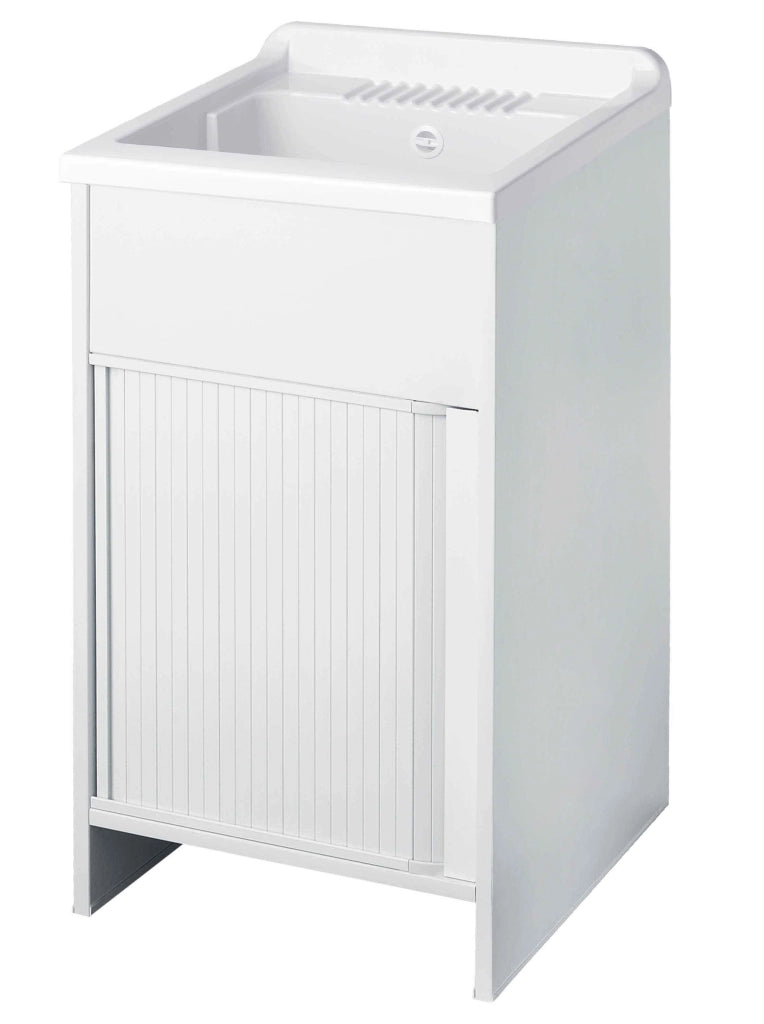 Mobile LAVATOIO in PVC in KIT con chiusura SALVASPAZIO - 50X50 per Interni/Esterni - CR - Col: BIANCO