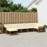 Set di divani da esterno con cuscino 7 pcs Naturale e Crema