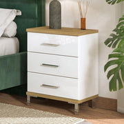 Savino, Comodino 3 Cassetti, 45x40x69h cm Bianco