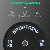 Set di 2 Dischi Palestra da 10kg per Bilanciere e Manubri con Attacco Ø5cm, Nero