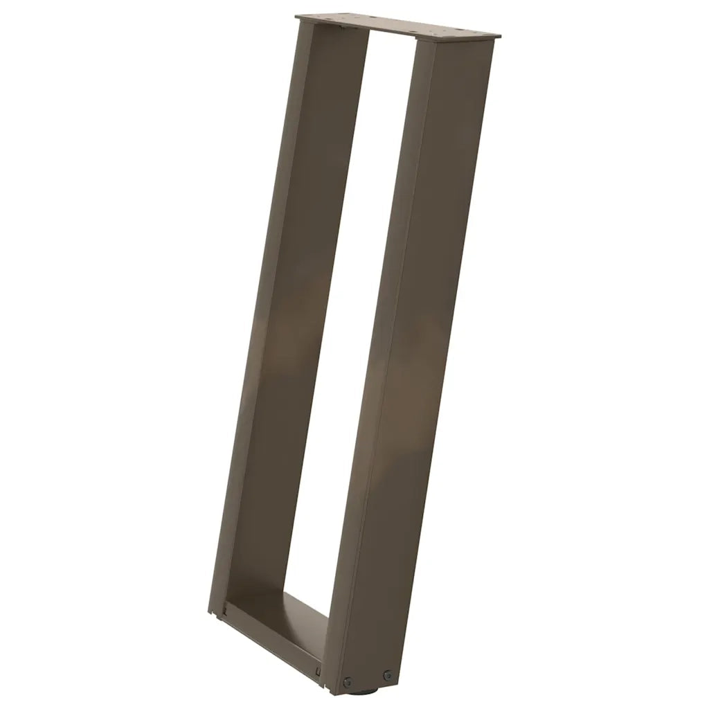 Gambe per tavolo consolle a forma di U 2 pz in acciaio naturale 28x(72-73) cm 4012779