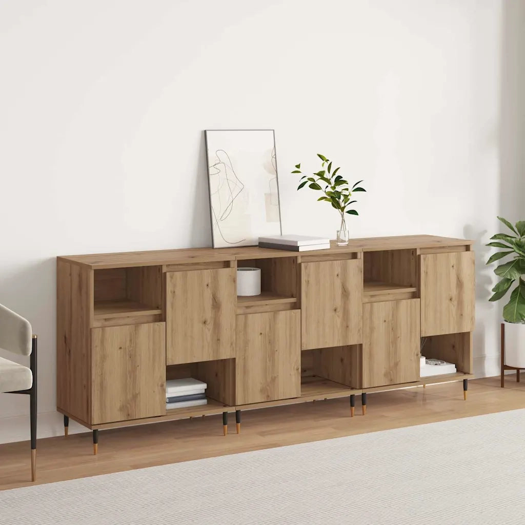 vidaXL Sideboards 3 pcs rovere artigianale 180 x 35 x 70 cm