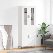 Credenza-Buffet-Armadio da cucina Bianca 69,5x34x180 cm in Legno Multistrato 628769