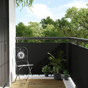 Paravento da Balcone Nero 600x100 cm in Polyrattan 156306