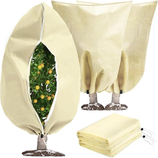 Vorpaglia per piante invernale, 80 x 120cm protezione dal gelo per sacchetti per piante con cerniera, 2 pezzi per protezione dal gelo per piante in vaso