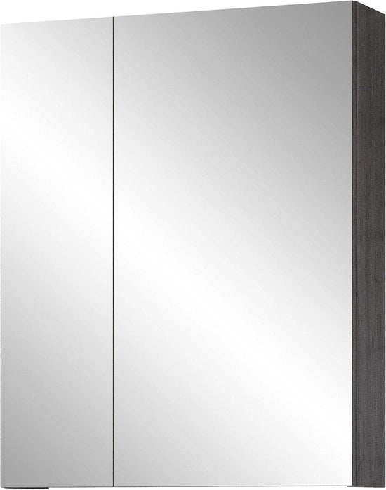 Specchio per bagno - dimensioni (LxPxD) 60 x 75 x 16 cm - Bianco con argento grigio scuro - 211040303