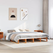 Letto senza Materasso-Struttura Letto Marrone Cera 180x200 cm in Legno di Pino 652412