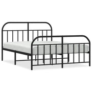 Letto matrimoniale | Letto per adulti | Giroletto con Testiera e Pediera Metallo Nero 150x200 cm