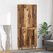 Credenza 2 pcs Legno vecchio Legno Stratificato e Vetro 3415690