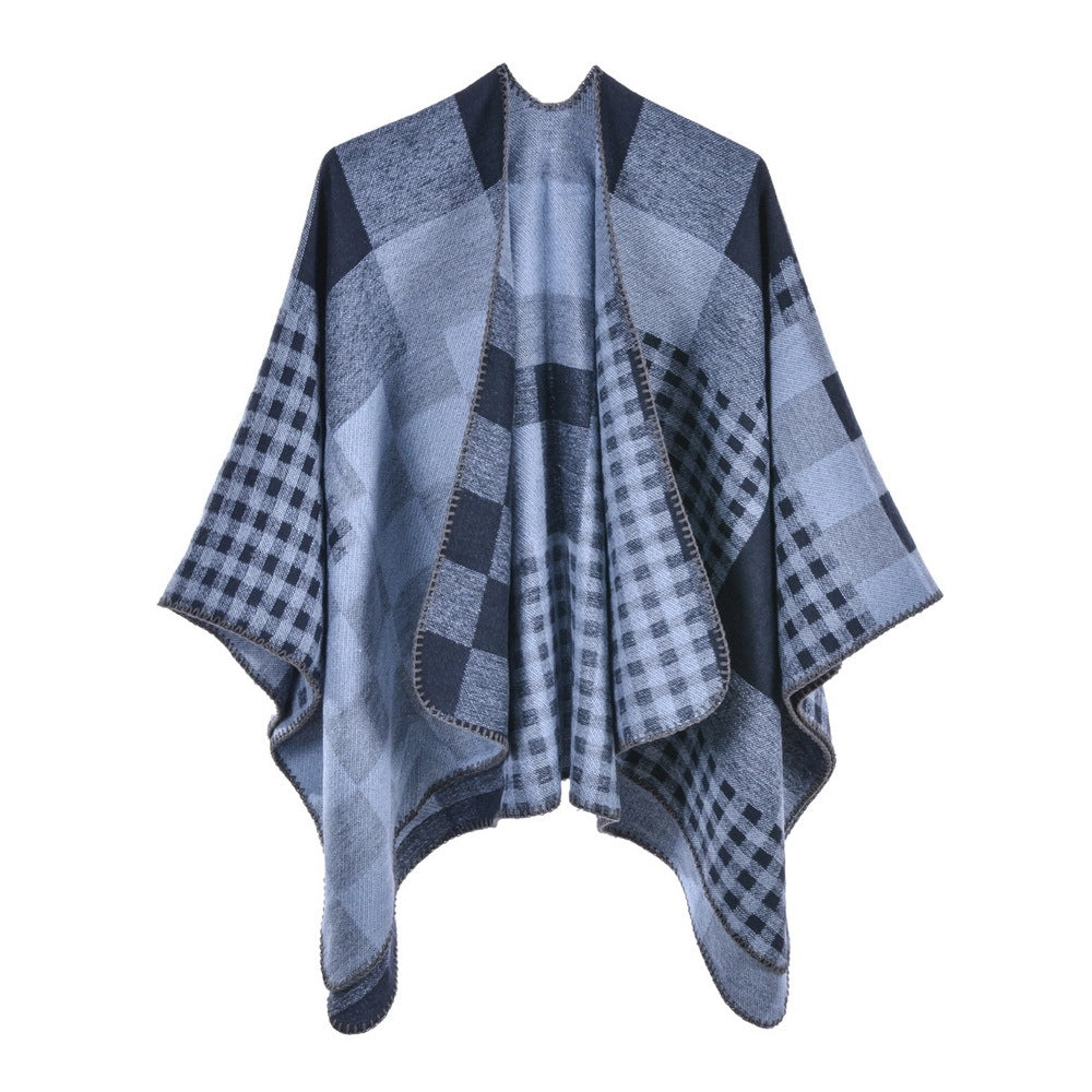 Sciarpa/stola da donna, scialle spaccato in cashmere alla moda, mantello caldo