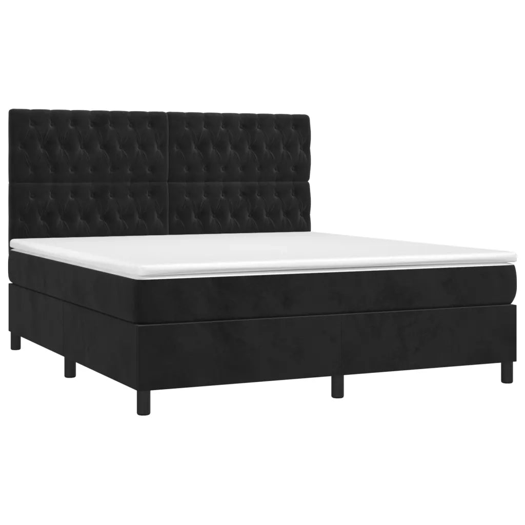 Giroletto a Molle con Materasso Nero 180x200 cm in Vellutocod mxl 75869