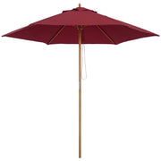 Ombrellone da Giardino in Legno con Sistema a Puleggia ¨C zephmum ¨C Granate ?250x230cm