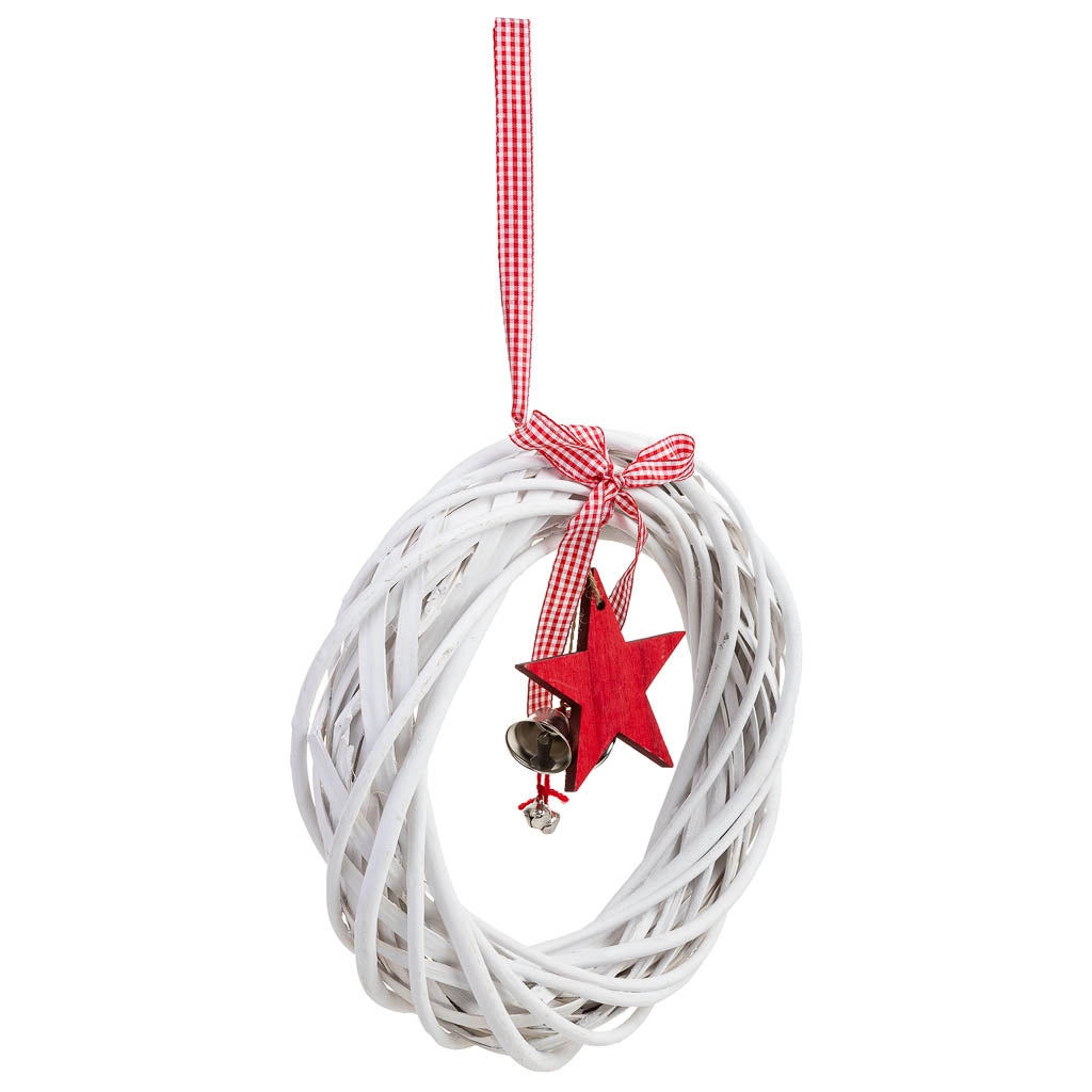 Decorazione ghirlanda in vimini da appendere D30x6h cm