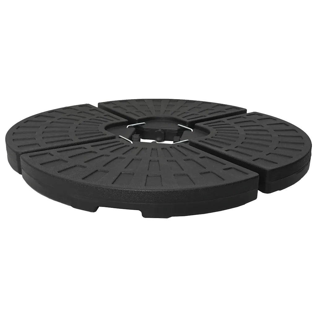 Base per Ombrellone a Forma di Ventaglio 4 pz Nero