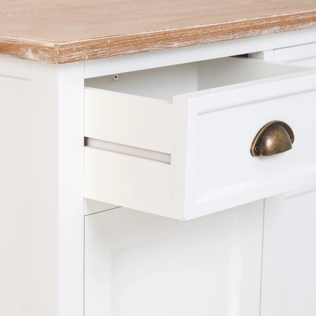 Mobile da ingresso in legno bianco 2 cassetti e 2 ante 82x39,5x80h cm