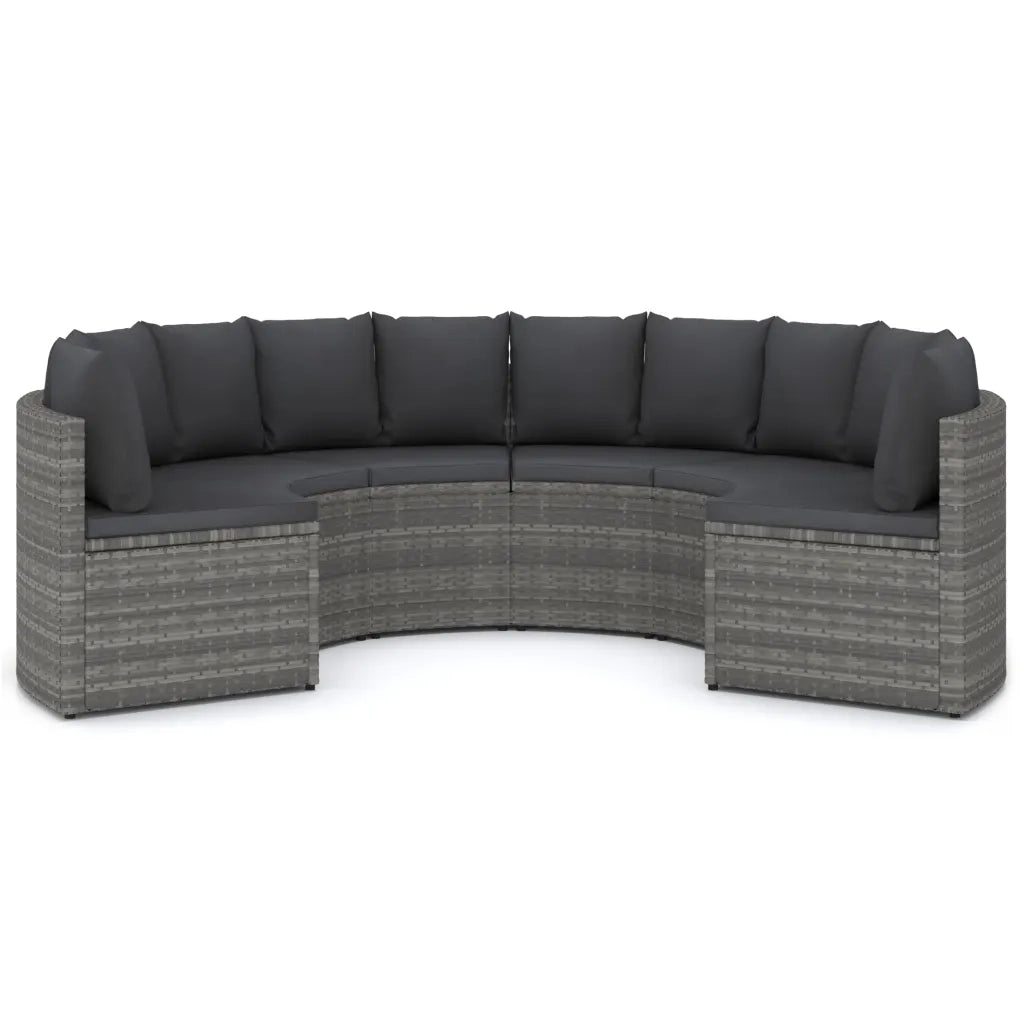 Set Divani da Giardino 6 pz con Cuscini in Polyrattan Grigio cod mxl 41290