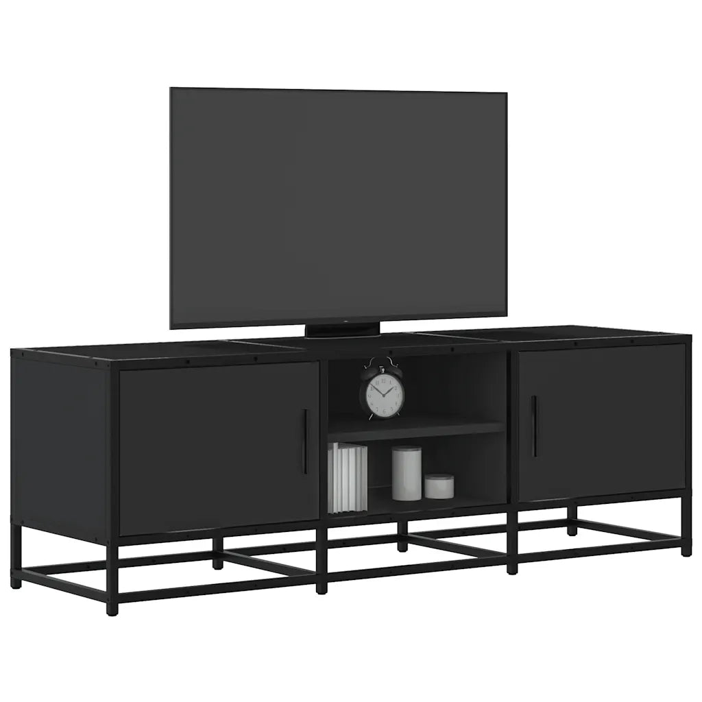 Mobile Porta TV-Mobile per TV-Credenza TV Nero 120x35x41 cm in Truciolato e Metallo