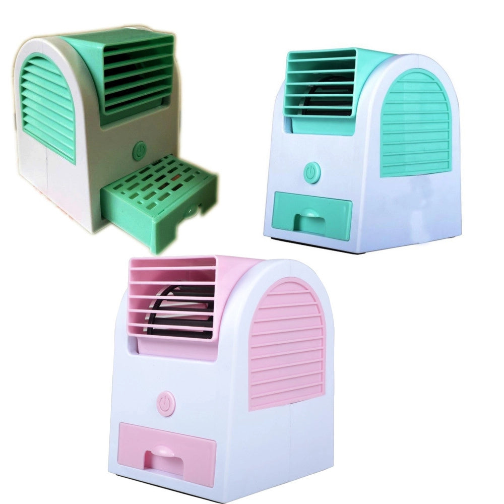 Trade Shop - Mini Condizionatore Climatizzatore Ventilatore Usb Batterie Ghiaccio Aria Fredda -