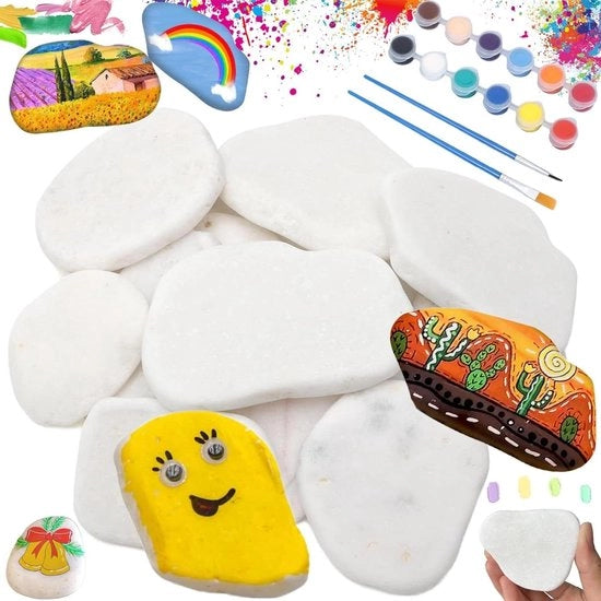 Decorative Pebbles per Scheda per Progetti di Pittura con Acryl - 12 Stuks pietre lisce e piatte per progetti di pittura