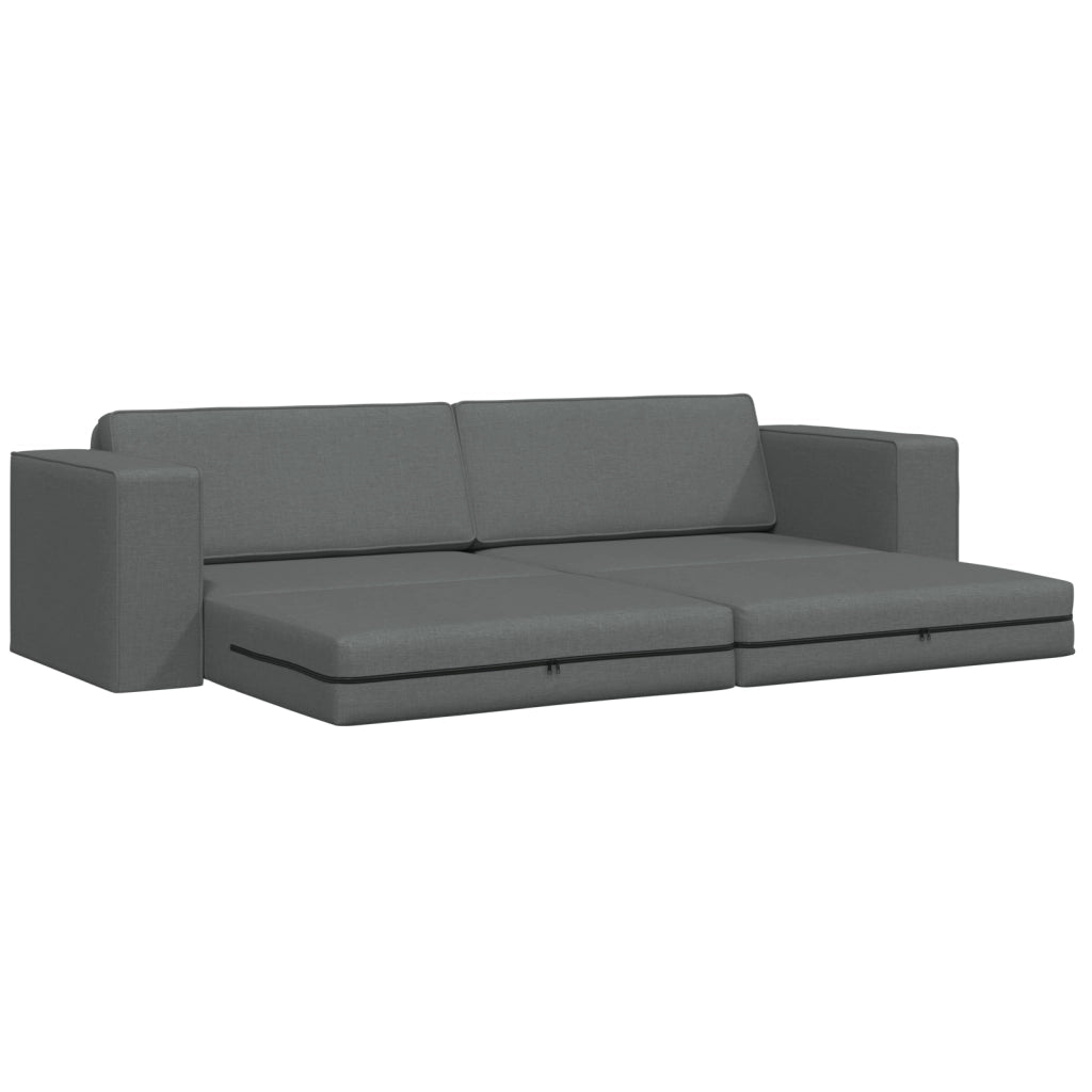 Divano Letto 2-in-1 Grigio Scuro 245x150x60.5 cm Tessuto