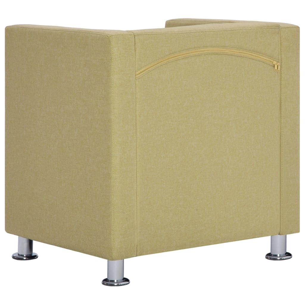 Poltrona sedia seduta lounge divano club di design cubo da soggiorno poliestere verde 1102270/2