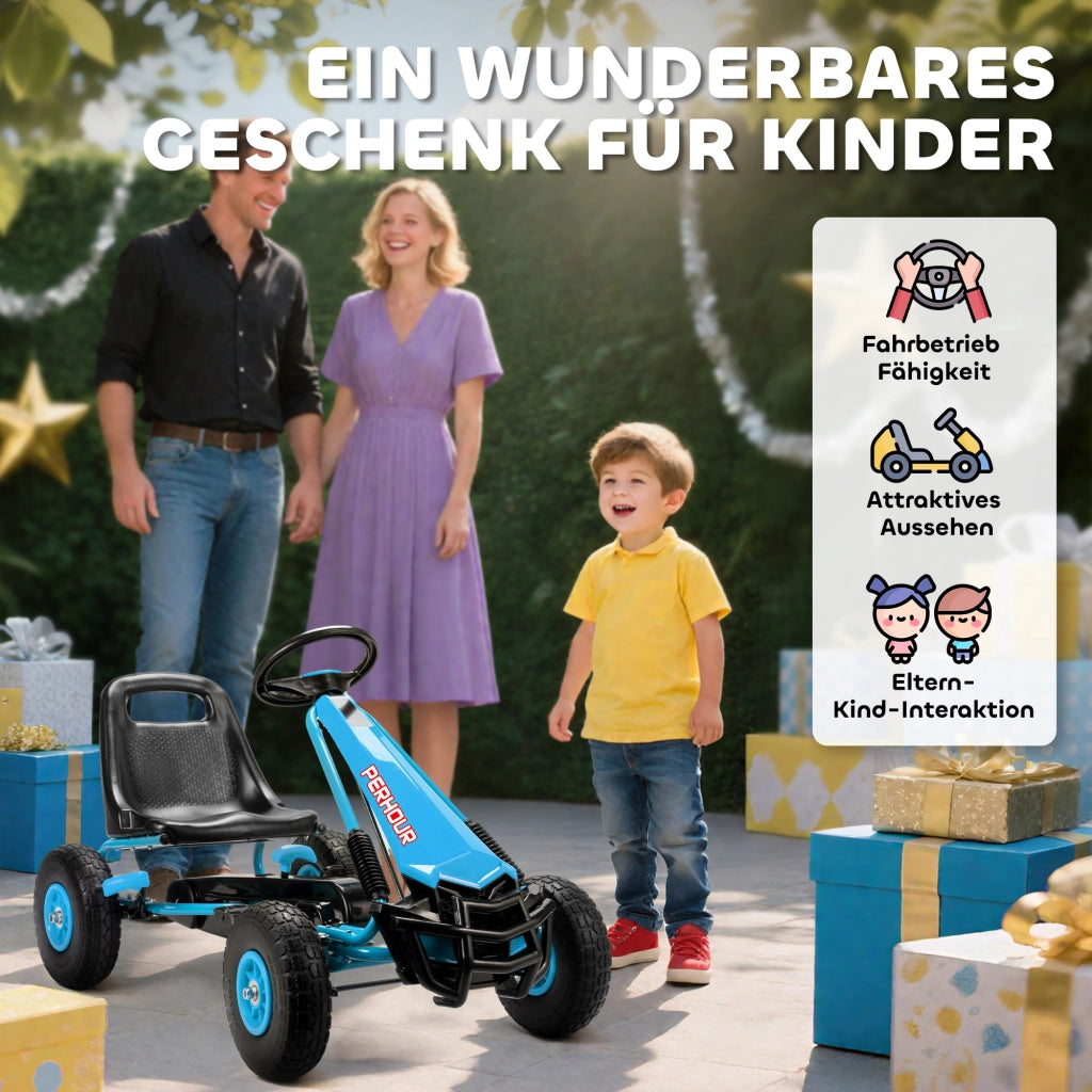 Go-Kart per Bambini con Sgabello Regolabile ¨C zephmum ¨C Blu