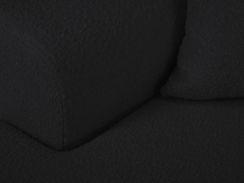 Cosmopolitan Design - Divano convertibile angolare sinistro con contenitore "Kyoto" 4 posti in bouclé nero 