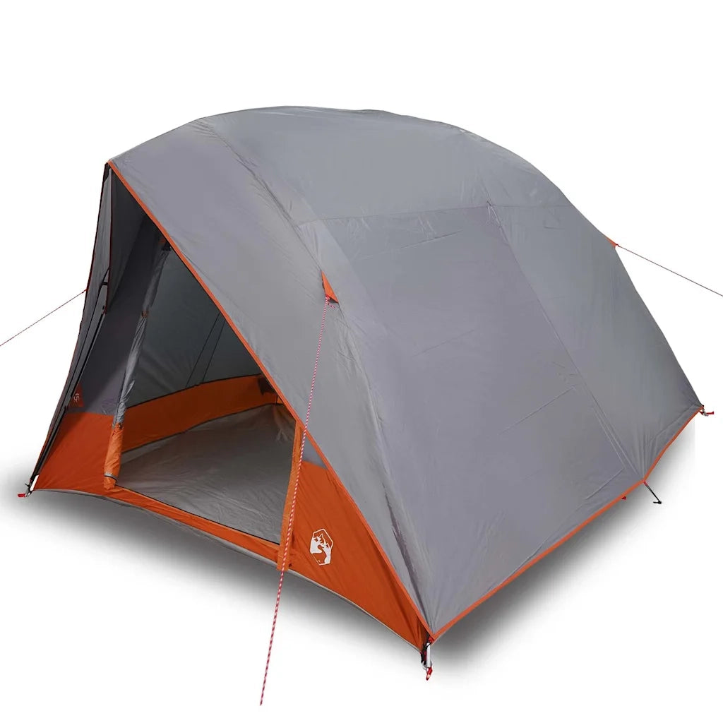 vidaXL Tenda da campeggio Grigio e arancione 320 x 275 x 190 cm
