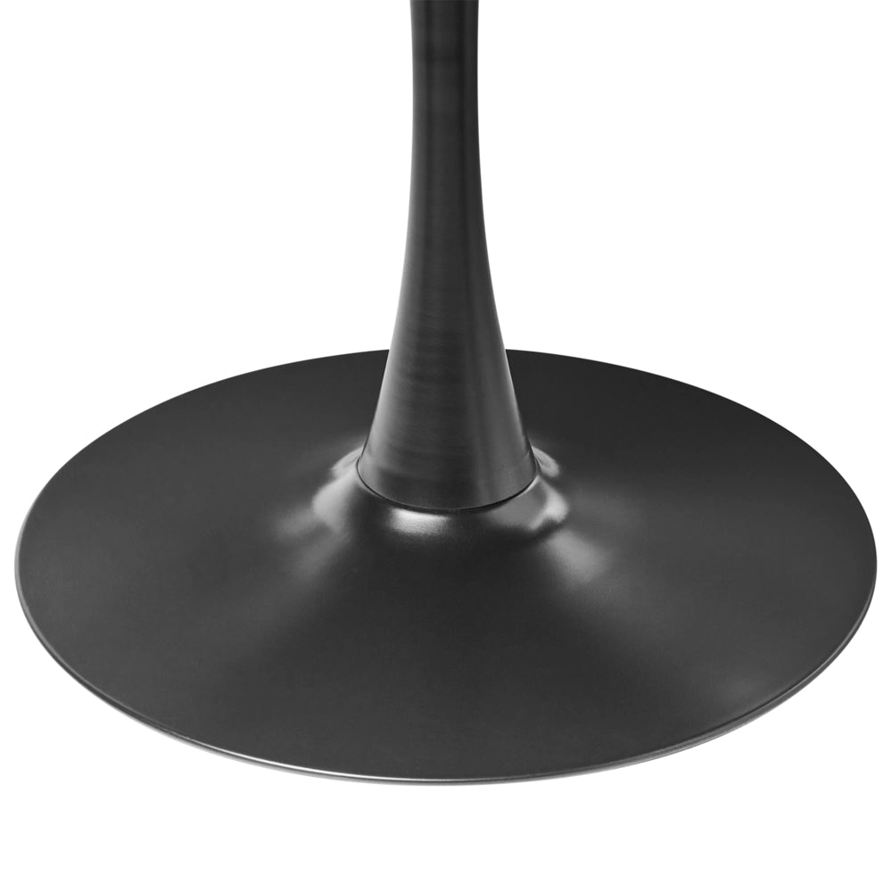 Tavolo da pranzo rotondo Piano in MDF nero ø 120 cm Base in metallo 4 posti Cucina