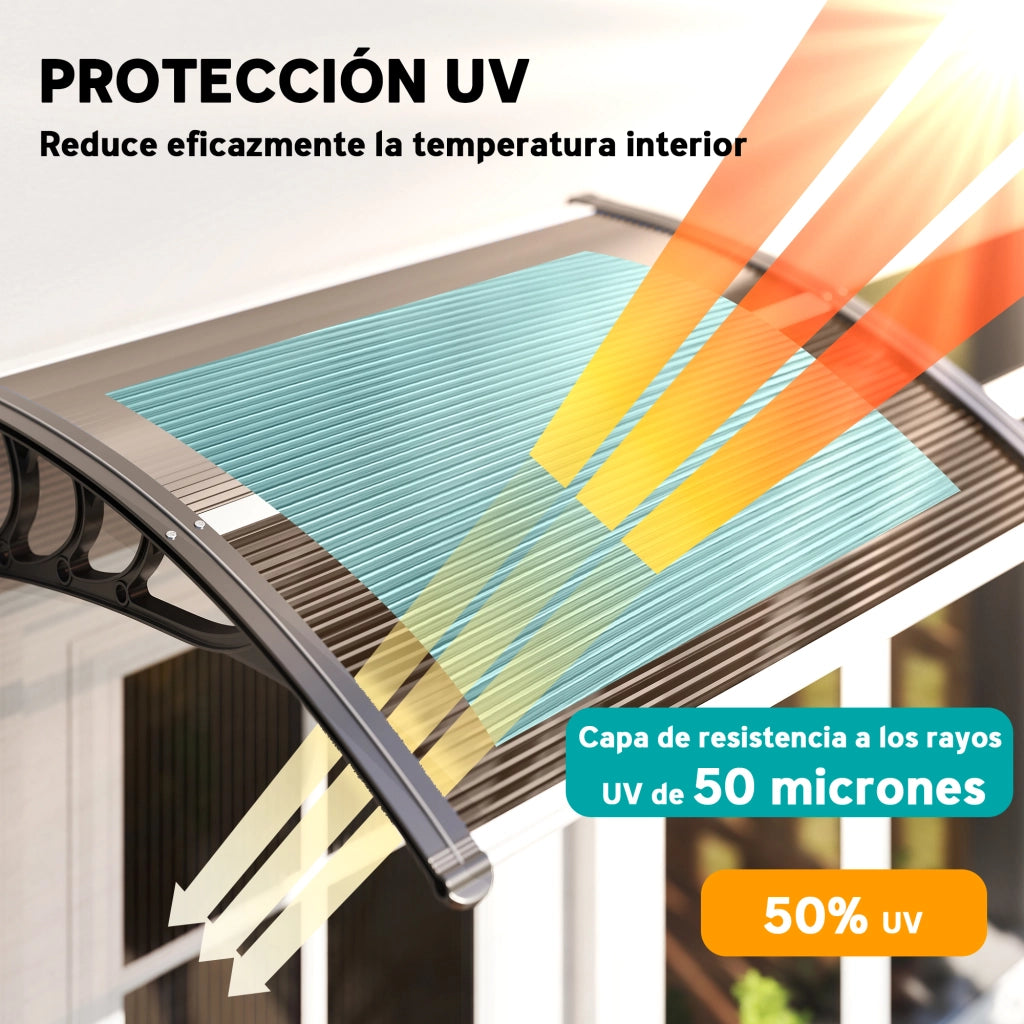 Pensilina Esterno Porta Finestra 75x100 cm ¨C Xylo ¨C Alluminio Marrone