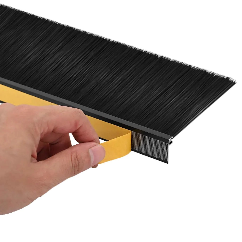 Spazzole per porte autoadesive 12 pz Nero 100 cm CFW1360782