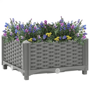 Fioriera Rialzata-Vaso da Esterno-Fioriera Elevata 40x40x23 cm in Polipropilene 127312