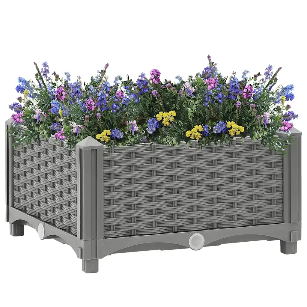 Fioriera Rialzata-Vaso da Esterno-Fioriera Elevata 40x40x23 cm in Polipropilene 127312