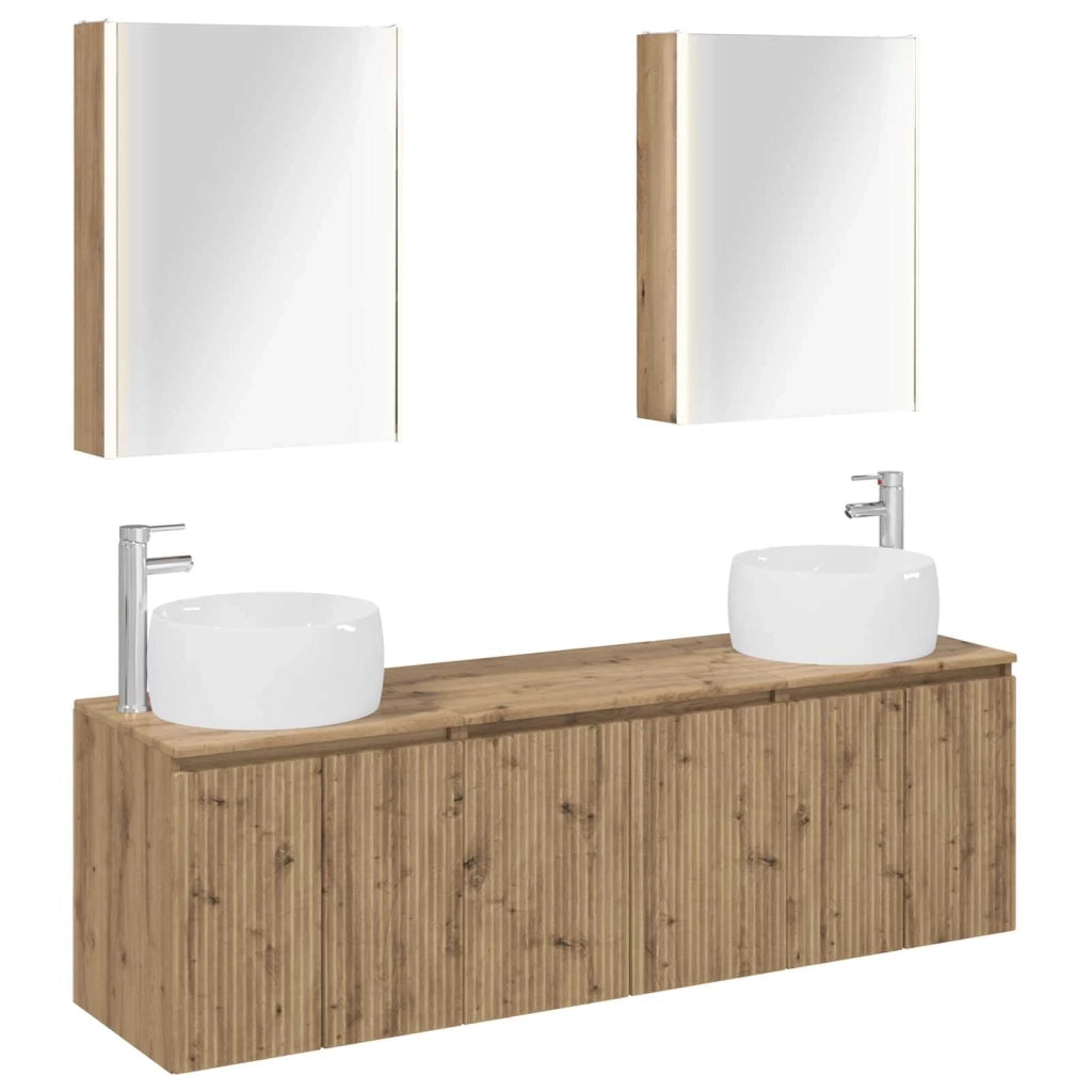 Set di Armadi da Bagno 5 pcs Rovere Artigianale 3406534